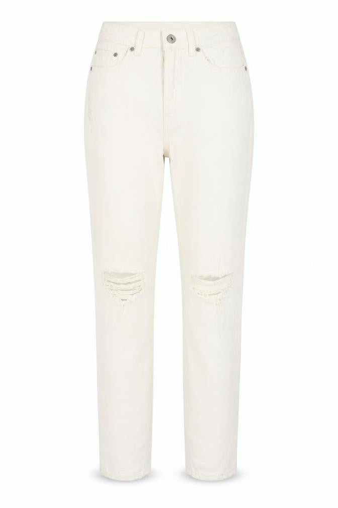 H&M Womens White Cotton Skinny Jeans Size 4 Regular Zip
