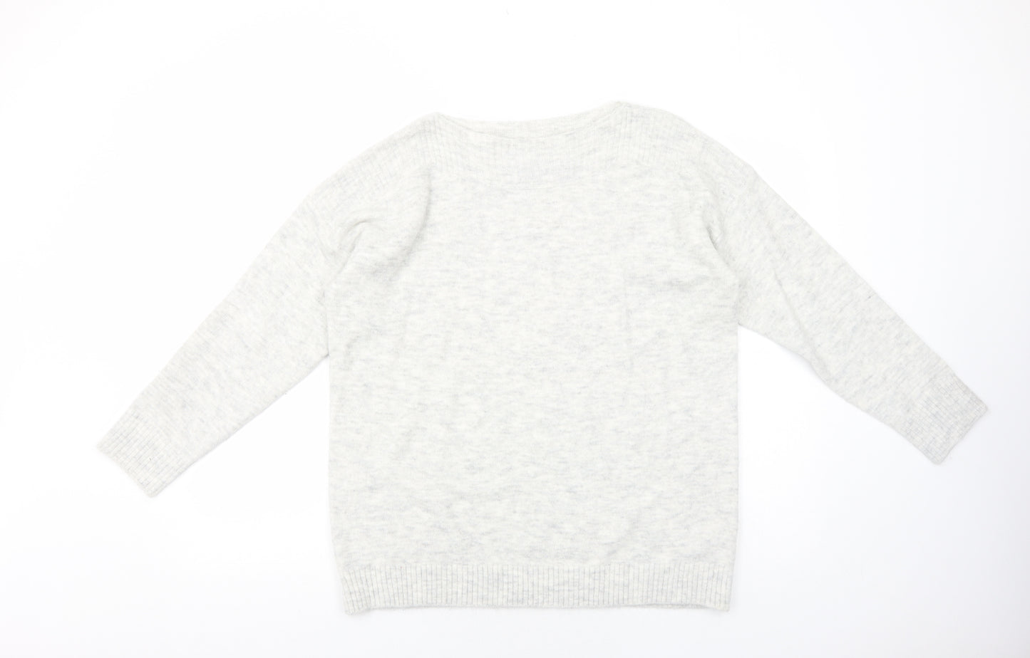 Dorothy Perkins Womens Grey Boat Neck Acrylic Pullover Jumper Size L