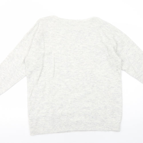 Dorothy Perkins Womens Grey Boat Neck Acrylic Pullover Jumper Size L