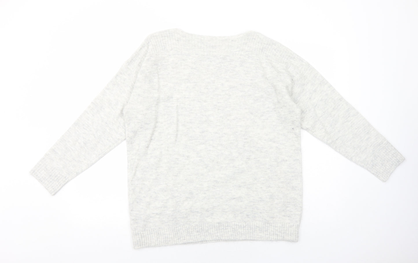 Dorothy Perkins Womens Grey Boat Neck Acrylic Pullover Jumper Size L