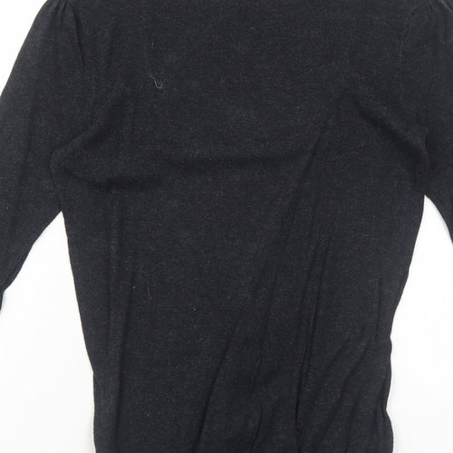 Topshop Womens Grey Round Neck Cotton Pullover Jumper Size 8 Pullover - Lace Front