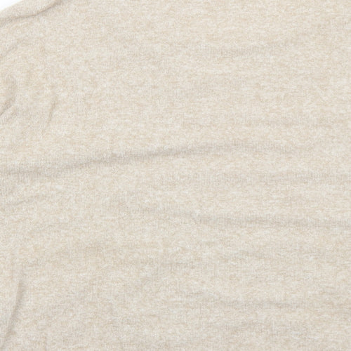 Zara Womens Beige Round Neck Viscose Pullover Jumper Size S Pullover - Pearl
