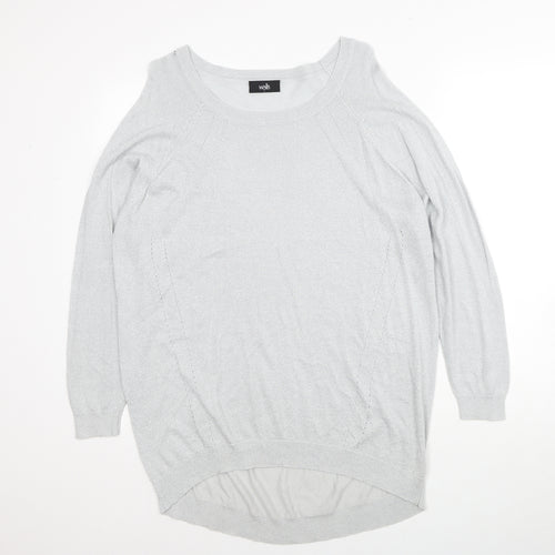 Wallis Womens Grey Boat Neck Polyester Pullover Jumper Size L Pullover