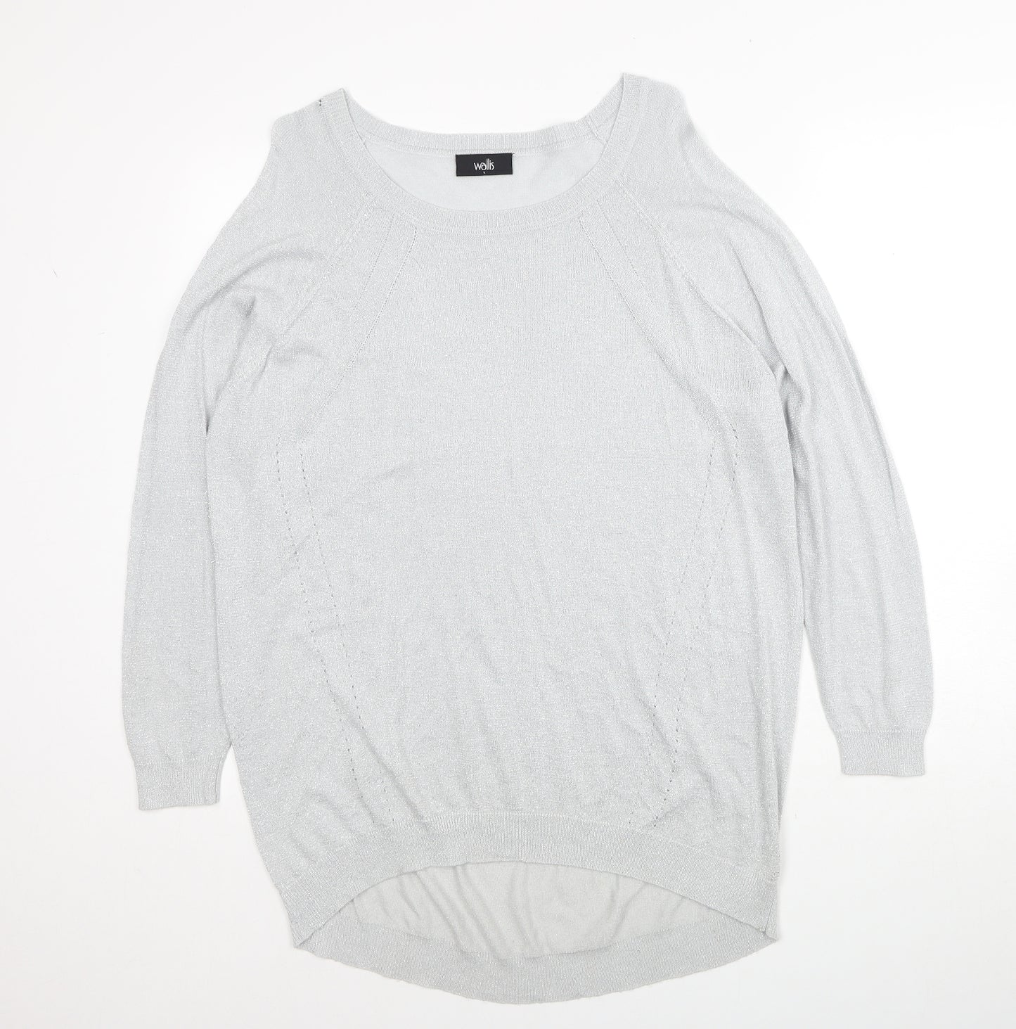 Wallis Womens Grey Boat Neck Polyester Pullover Jumper Size L Pullover