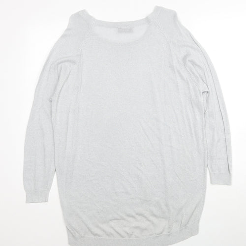 Wallis Womens Grey Boat Neck Polyester Pullover Jumper Size L Pullover