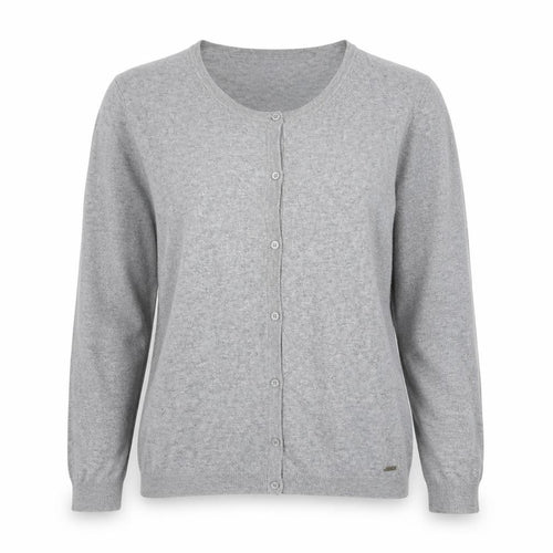 Mango Womens Grey Scoop Neck Viscose Cardigan Jumper Size L