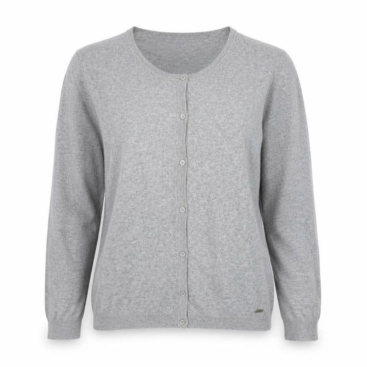 Mango Womens Grey Scoop Neck Viscose Cardigan Jumper Size L