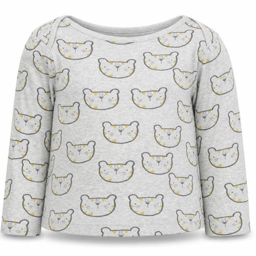 F&F Boys Grey Geometric Cotton Basic T-Shirt Size 18-24 Months Boat Neck Pullover