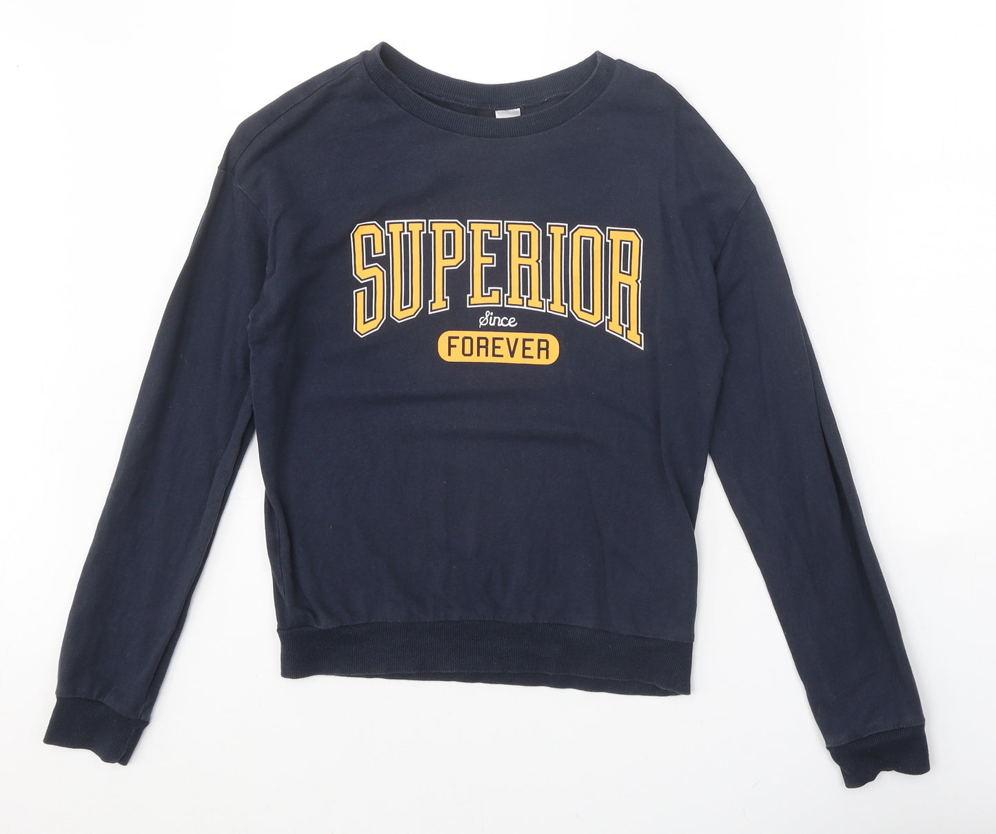 Divided Womens Blue Cotton Pullover Sweatshirt Size XS Pullover
