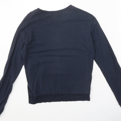 Divided Womens Blue Cotton Pullover Sweatshirt Size XS Pullover