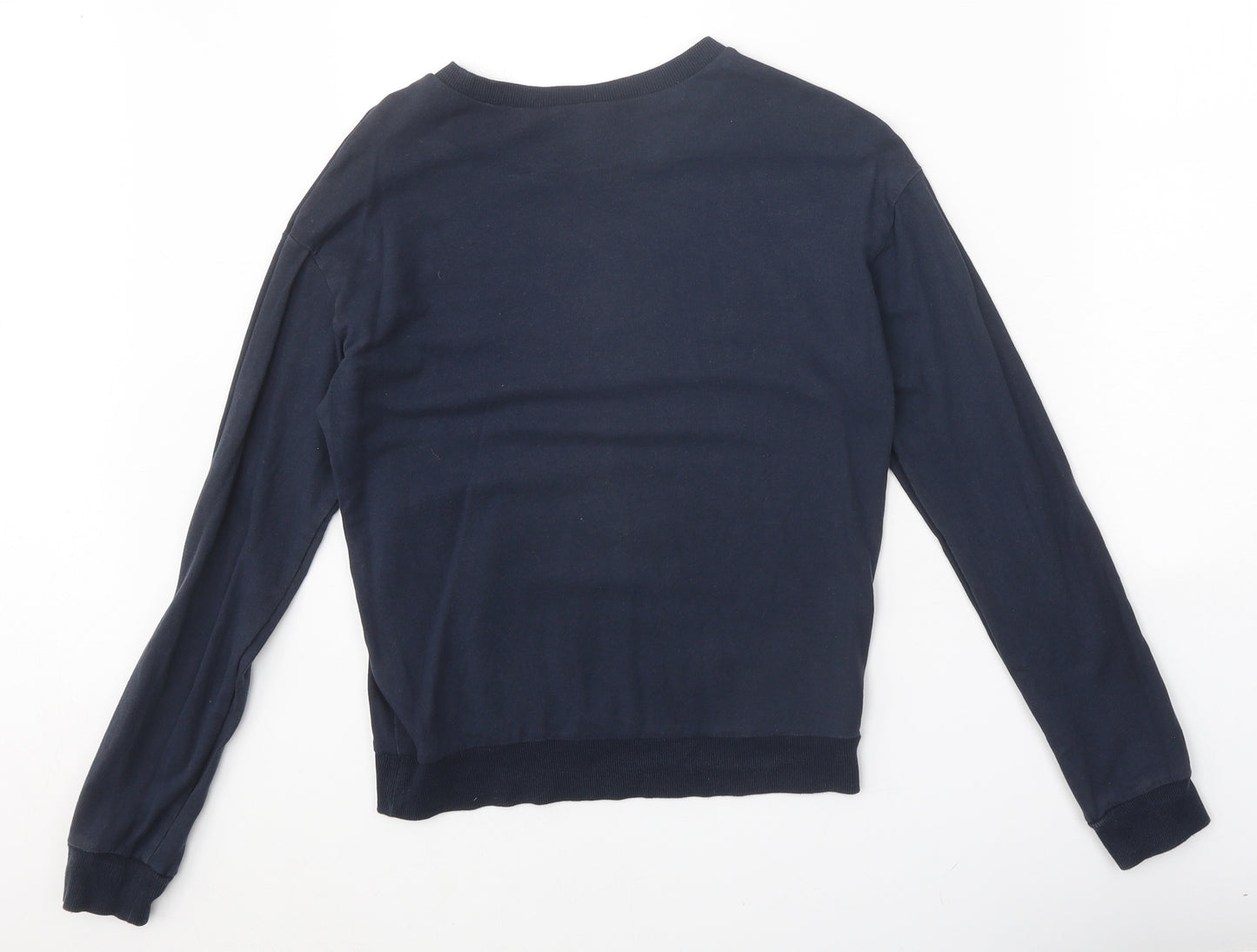 Divided Womens Blue Cotton Pullover Sweatshirt Size XS Pullover