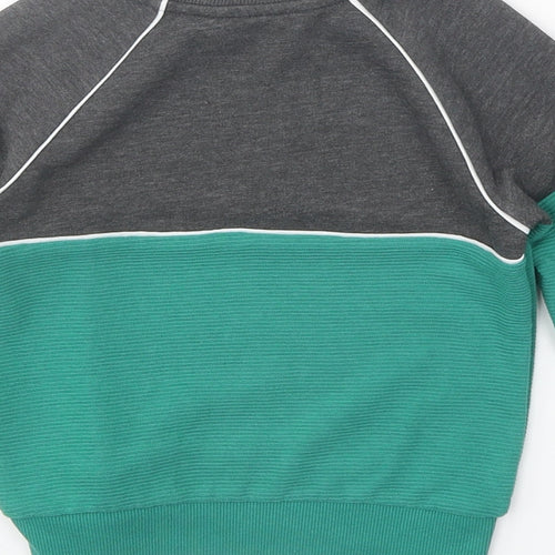Very Boys Green Colourblock Cotton Pullover Sweatshirt Size 2-3 Years Pullover - Dinosaur