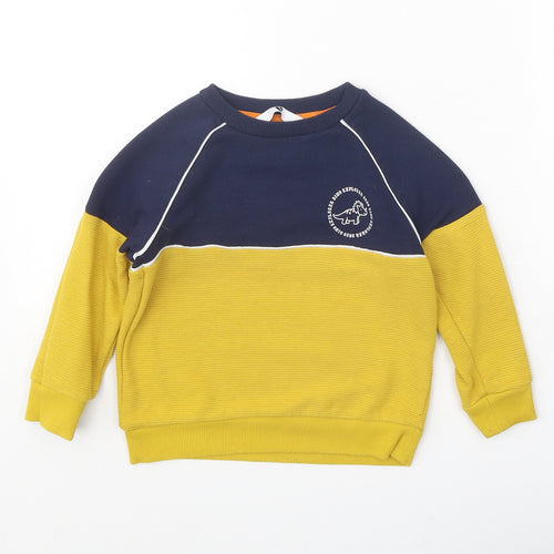 Very Boys Yellow Cotton Pullover Sweatshirt Size 2-3 Years Pullover - Dinosaur
