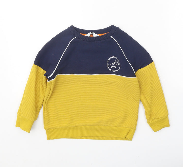 Very Boys Yellow Cotton Pullover Sweatshirt Size 2-3 Years Pullover - Dinosaur