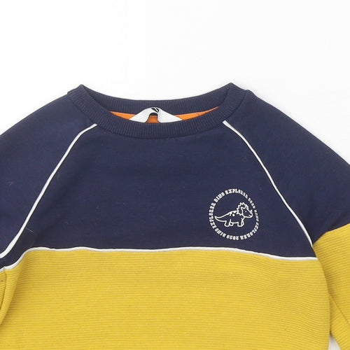 Very Boys Yellow Cotton Pullover Sweatshirt Size 2-3 Years Pullover - Dinosaur