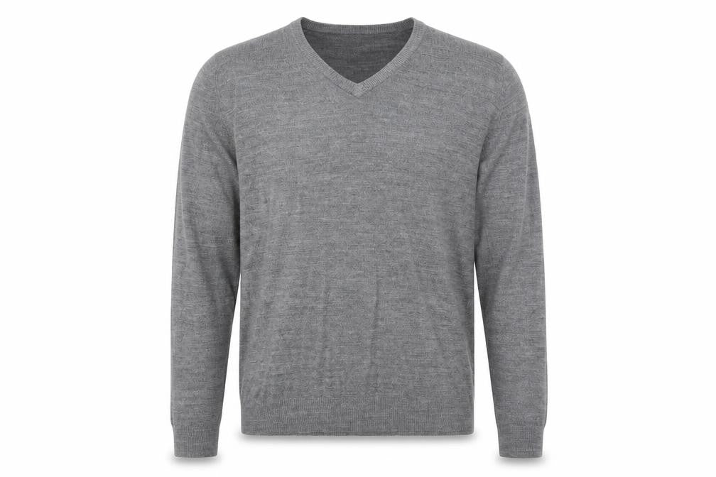 Blue Harbour Mens Grey V-Neck Acrylic Pullover Jumper Size S Long Sleeve
