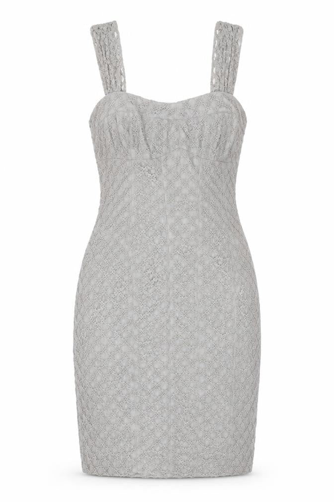 Maggie Boutique Womens Grey Cotton Bodycon Size 8 Square Neck Zip