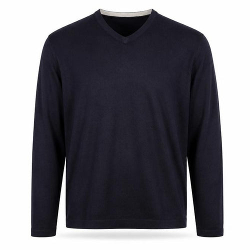 Preworn Mens Blue V-Neck Acrylic Pullover Jumper Size XL Long Sleeve