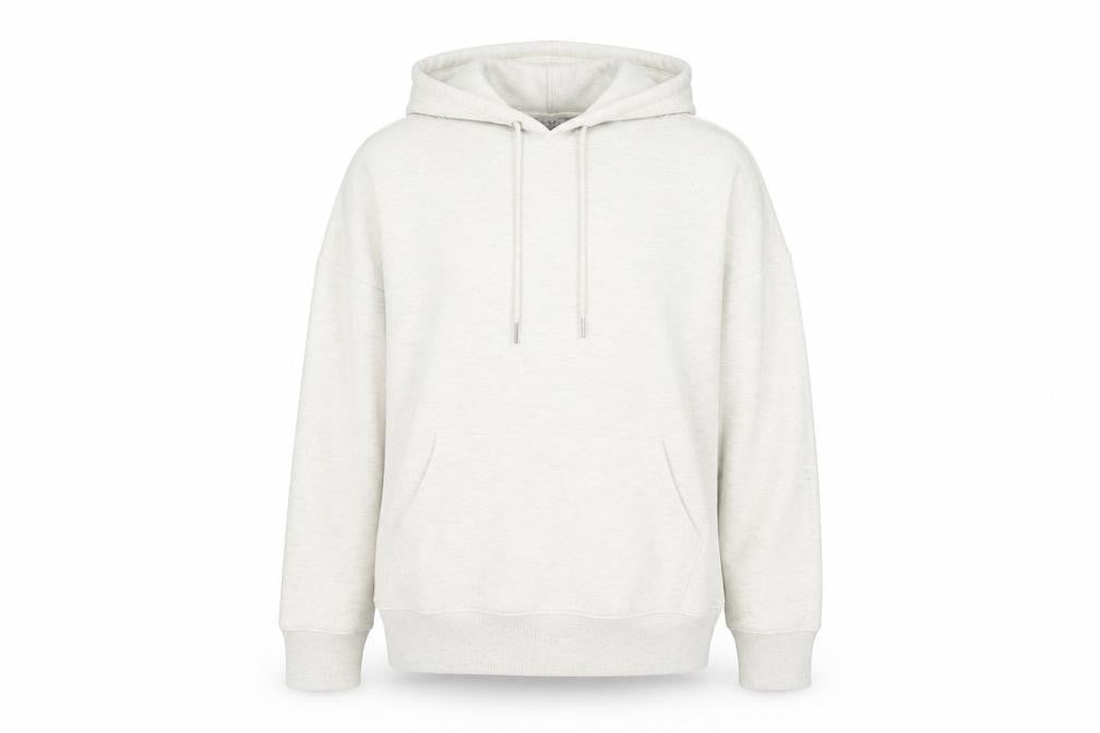 Front view of Papaya women’s grey cotton pullover hoodie, size M, pullover