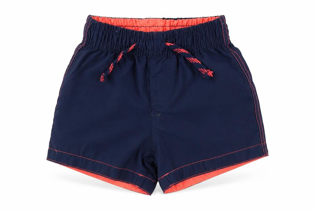Front view of Rebel boys’ blue polyester cropped trousers, size 12-18, months drawstring