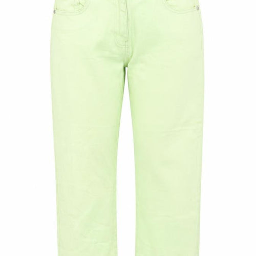 M&Co Womens Green Cotton Straight Jeans Size 12 Regular Zip