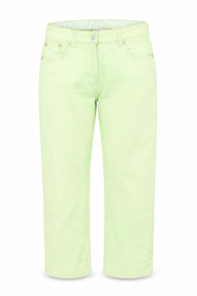 M&Co Womens Green Cotton Straight Jeans Size 12 Regular Zip