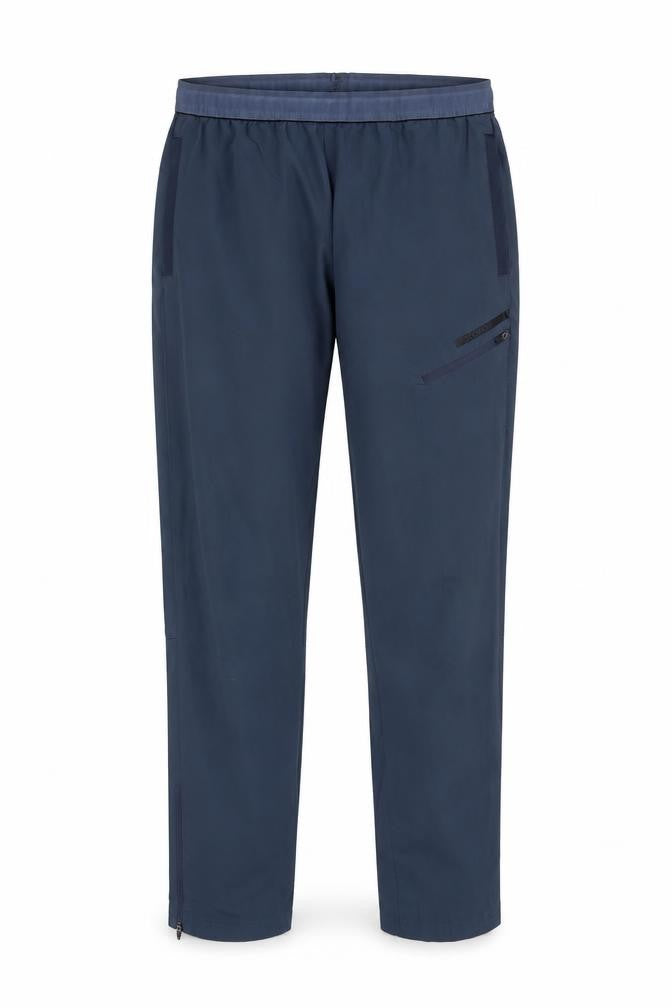 Front view of Skoro men’s grey polyester trousers, size 32, in regular tie