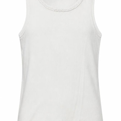 George Girls White 100% Cotton Basic Tank Size 9-10 Years Round Neck Pullover