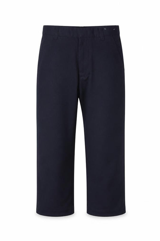 Front view of George boys’ blue viscose dress pants trousers, size 4-5, years regular zip
