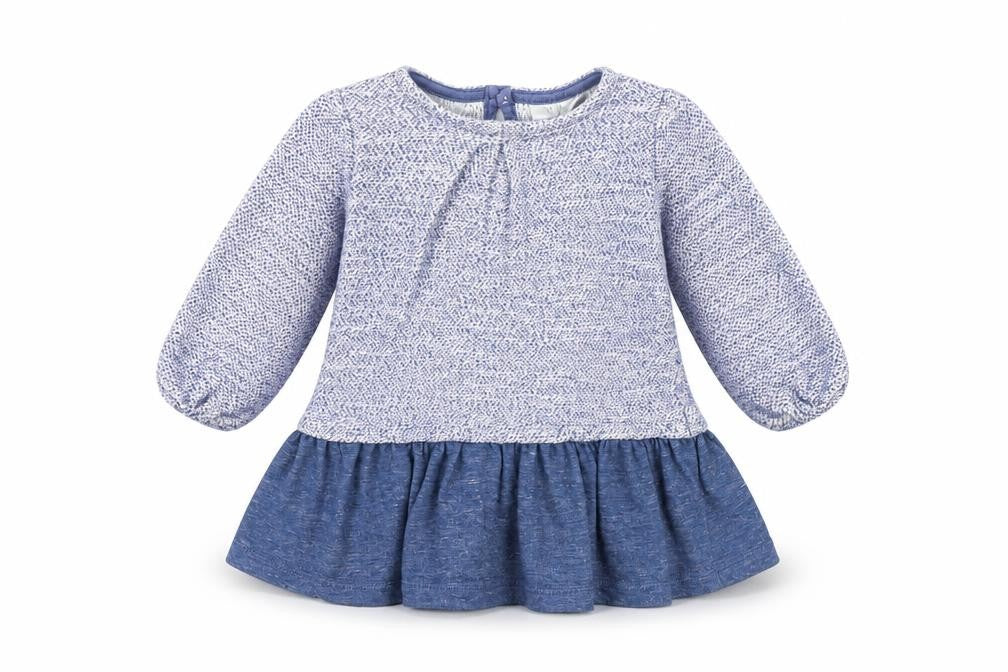 NEXT Baby Blue Cotton A-Line Size 0-3 Months Round Neck Button