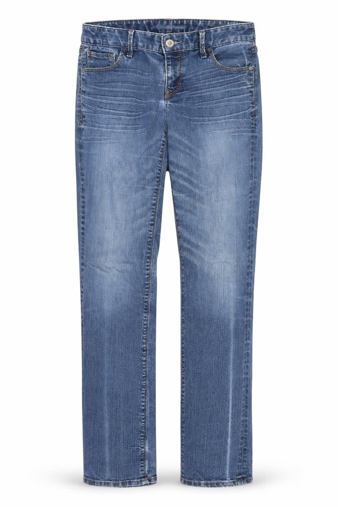 Express Jeans Womens Blue Cotton Straight Jeans Size 32 in Regular Zip