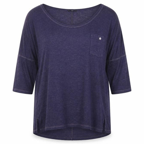 F&F Womens Blue Viscose Basic Blouse Size 10 Boat Neck