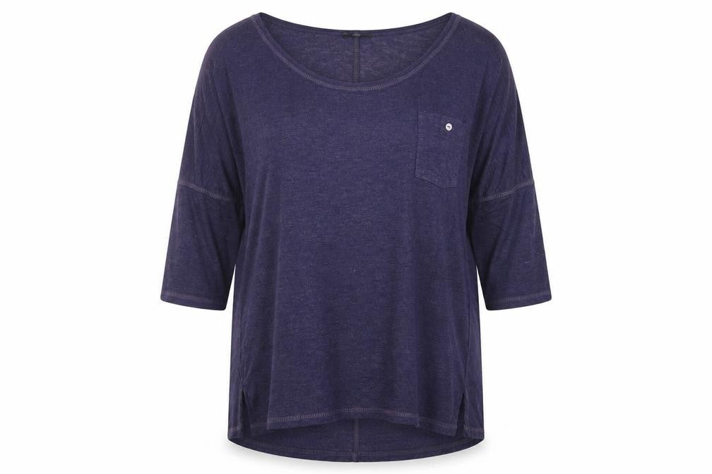 F&F Womens Blue Viscose Basic Blouse Size 10 Boat Neck