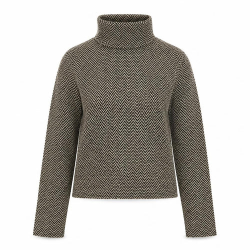 Cooperative Womens Gold Roll Neck Geometric Polyester Pullover Jumper Size XS