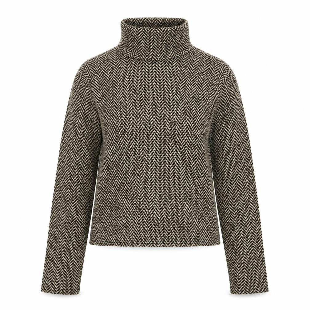 Cooperative Womens Gold Roll Neck Geometric Polyester Pullover Jumper Size XS