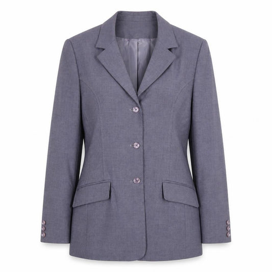 Front view of Autonomy women’s grey polyester jacket suit jacket, size UK 14