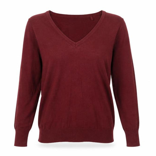 ESMARA Womens Red V-Neck Cotton Pullover Jumper Size S - Size 10-12