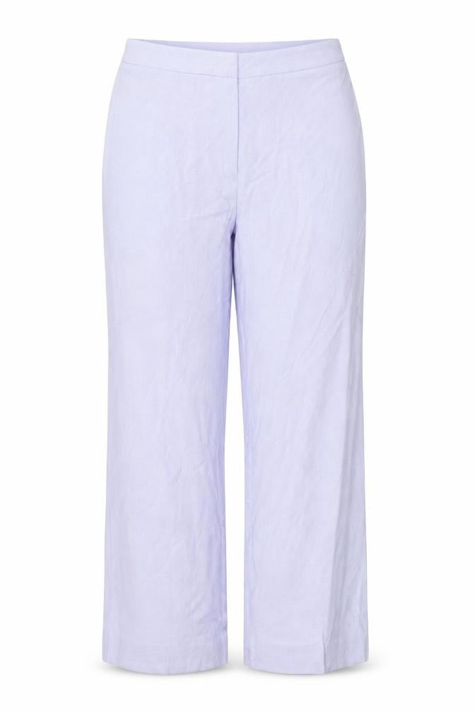 Front view of Essentials women’s purple polyester trousers, size UK 16, regular zip