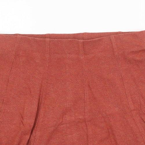 Garage Womens Orange Viscose Pleated Skirt Size XS - Elastic Waist