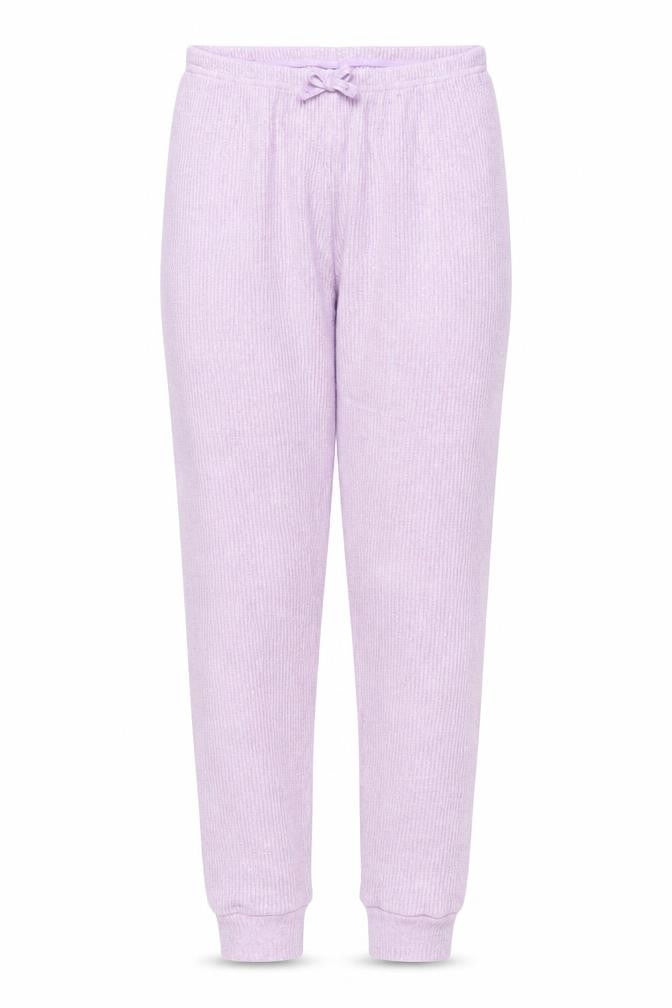 Preworn Girls Purple Viscose Jogger Trousers Size 12 Years Regular Drawstring