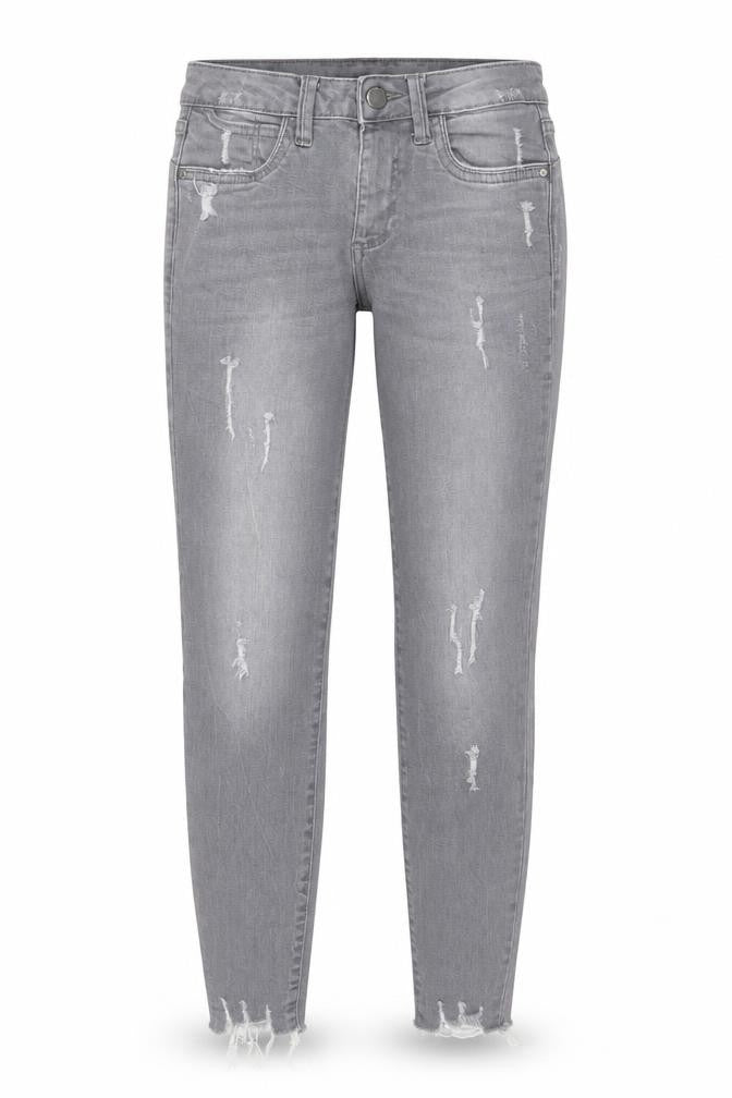 Denim & Co. Womens Grey Cotton Skinny Jeans Size 6 Regular Zip
