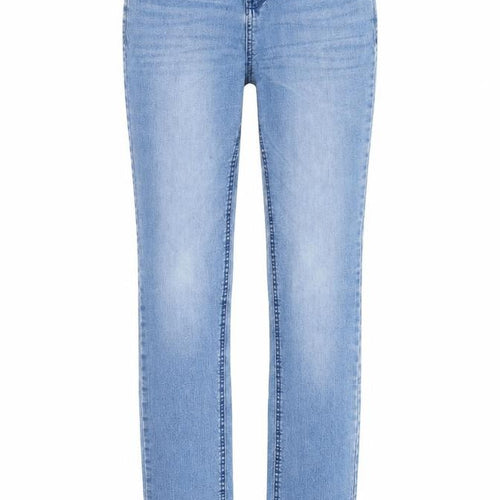 Topshop Womens Blue Cotton Straight Jeans Size 30 in Regular Zip