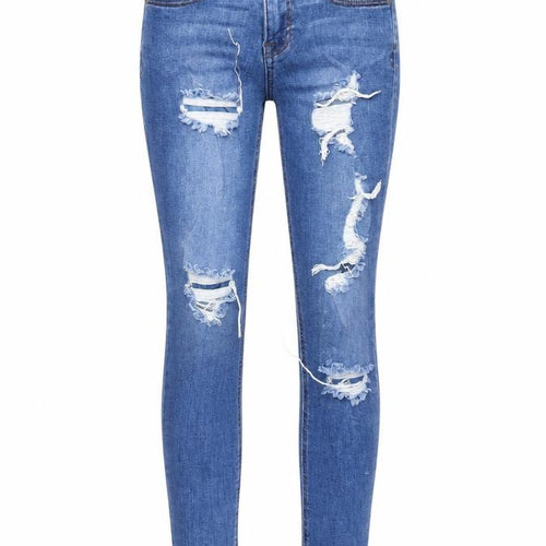 Denim & Co. Womens Blue Cotton Skinny Jeans Size 8 Regular Zip