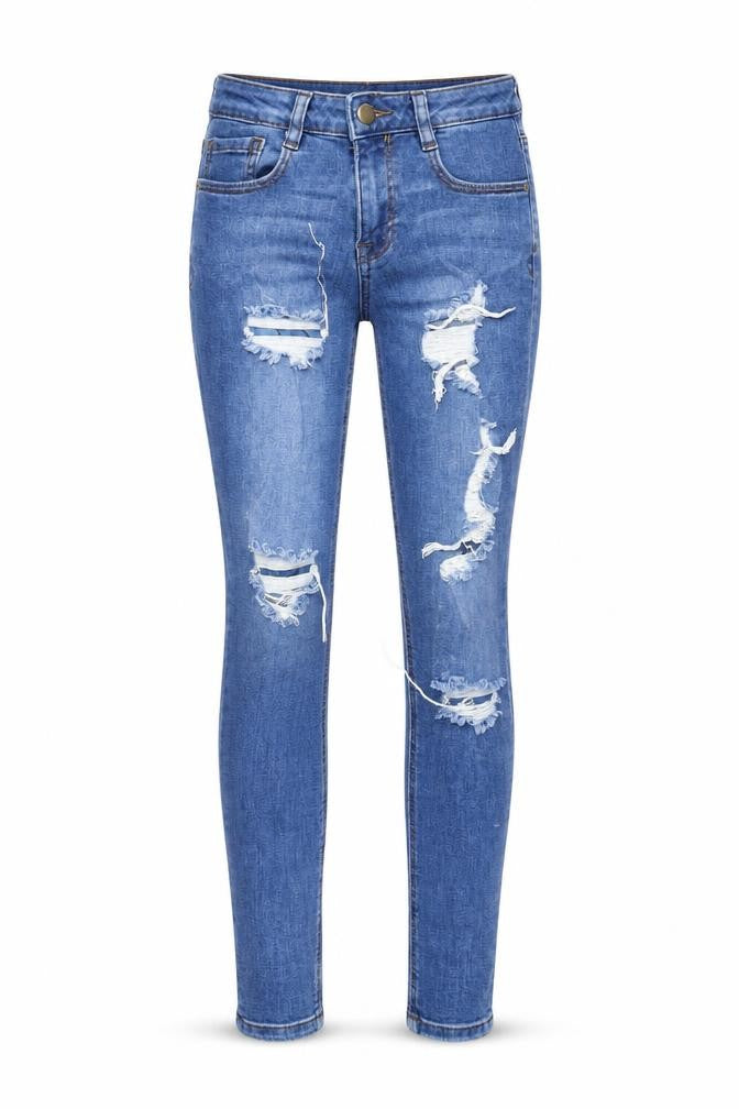 Denim & Co. Womens Blue Cotton Skinny Jeans Size 8 Regular Zip