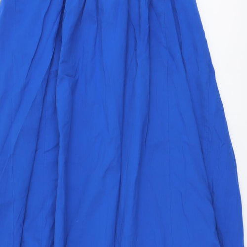 H&M Womens Blue Cotton Tank Dress Size XL V-Neck Pullover - Ruffle