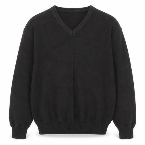 Marks and Spencer Mens Grey V-Neck Cotton Pullover Jumper Size S Long Sleeve