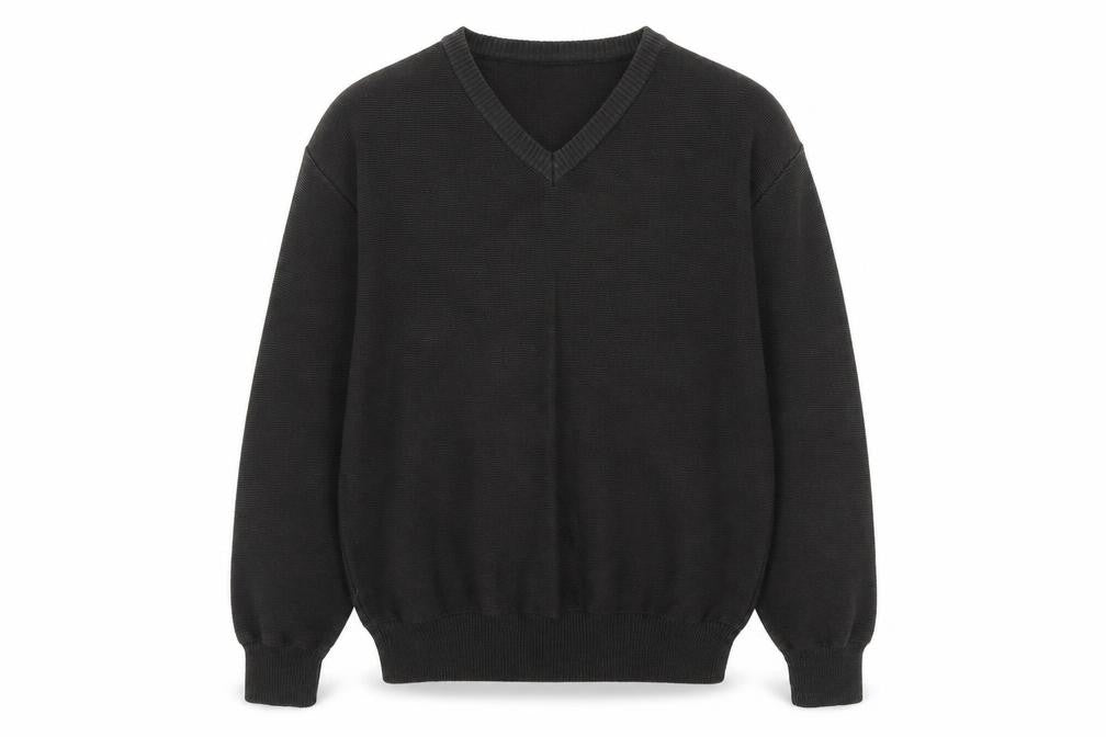 Marks and Spencer Mens Grey V-Neck Cotton Pullover Jumper Size S Long Sleeve