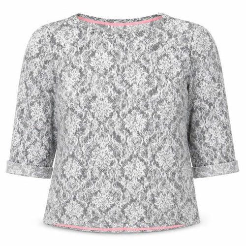 Marks and Spencer Womens Grey Round Neck Geometric Viscose Pullover Jumper Size 12
