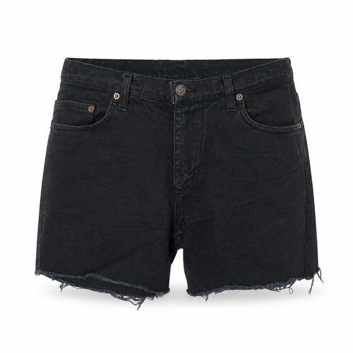 Preworn Womens Black Cotton Cut-Off Shorts Size S Regular Zip