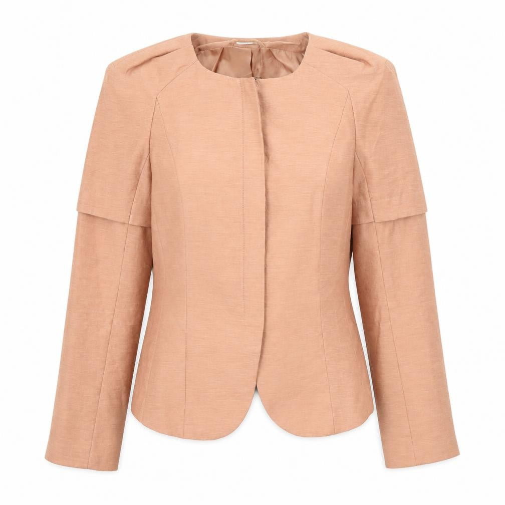 Front view of H&M women’s pink jacket blazer, size UK 10, zip